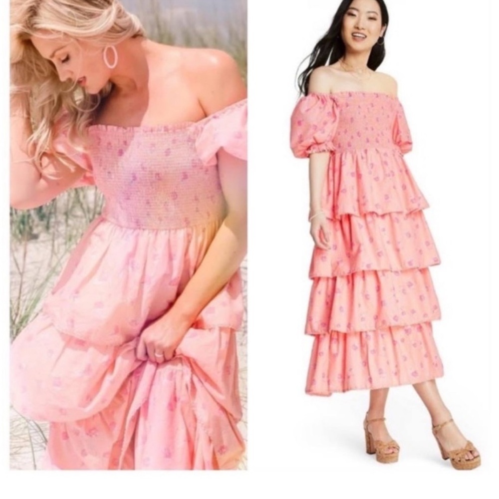 LoveShackFancy x Target Collab Pink Floral Tiered Dress - Picture 5 of 6